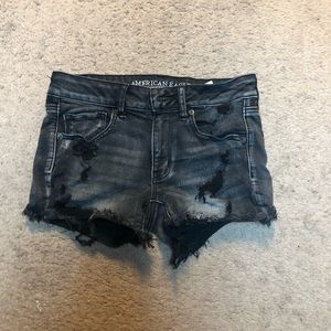 American Eagle black denim shorts